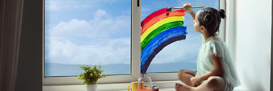 A baby girl drawing rainbow shows her creativity and visual intelligence | EnfaShop India