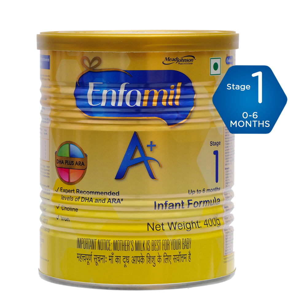 Enfamil A+ Stage 1 400g Infant formula for babies from birth up to 6 months | EnfaShop India