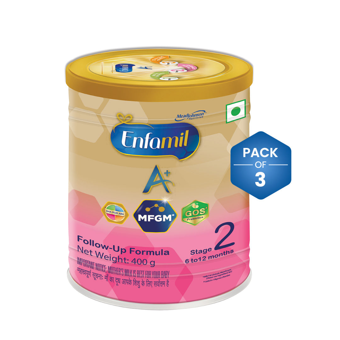 Enfamil A+ Stage 2 - 400g (Pack of 3) for infants of 6-12 months | EnfaShop India